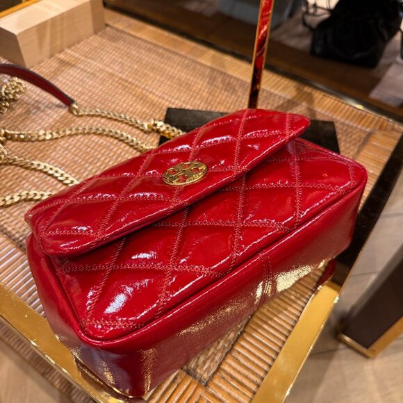 Best Price‼️Tory Burch Willa Small Shoulder Bag 152051 Berry $645 - Picture 5 of 9